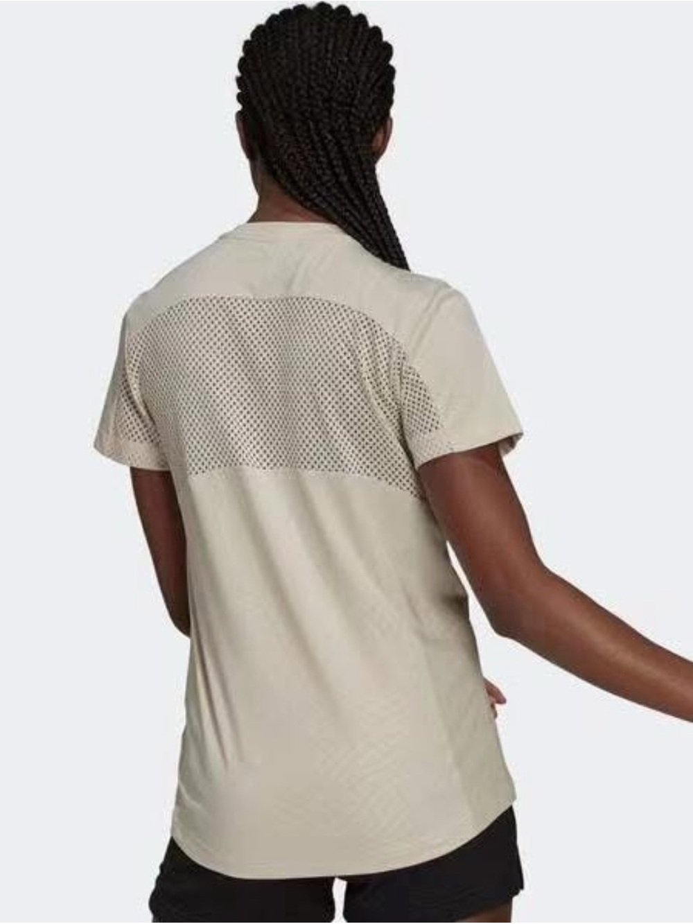 Adidas x Zoe Saldana halo ivory W UFORU T multi sport tshirt NWT - Picture 5 of 15